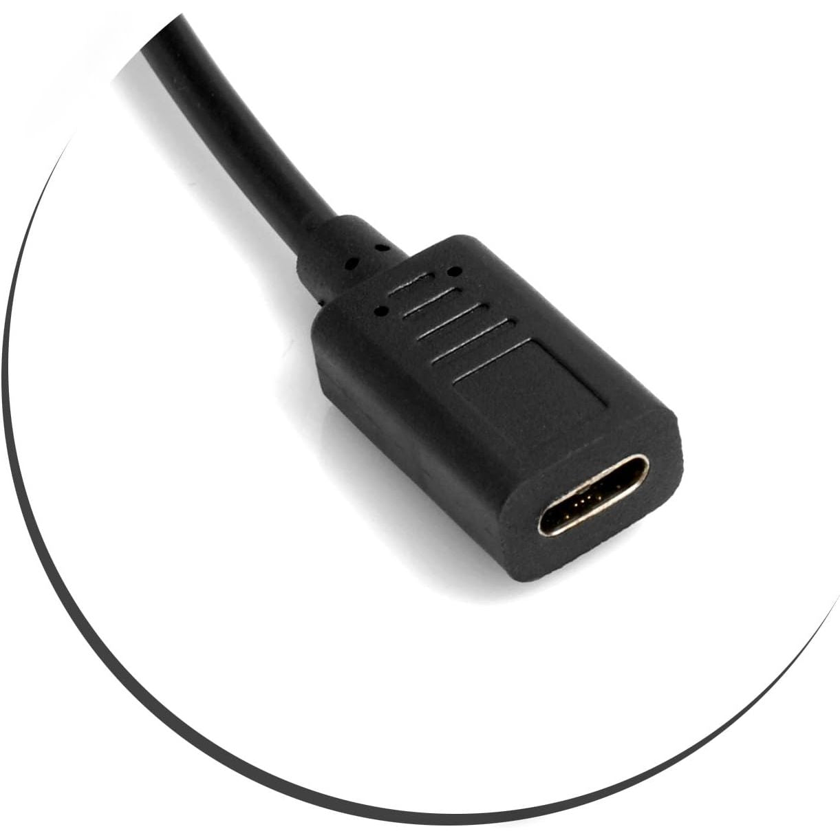 SYSTEM-S USB 3.1 Type C Stecker 90° Grad gewinkelt zu USB 3.1 Type C Buchse Kabel Datenkabel Ladekabel 30 cm