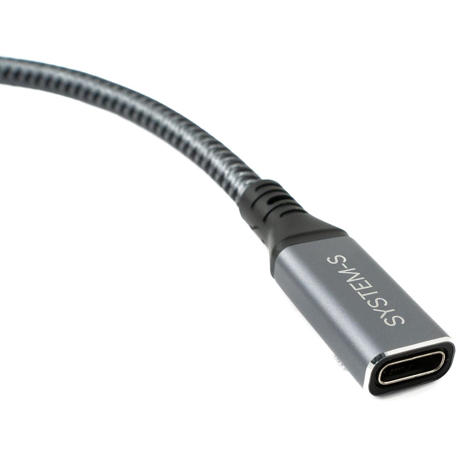 SYSTEM-S USB4 USB 50 cm Kabel Typ C Stecker zu Buchse geflochten 40 Gbit/s 240 W USB 4.0 Kabel