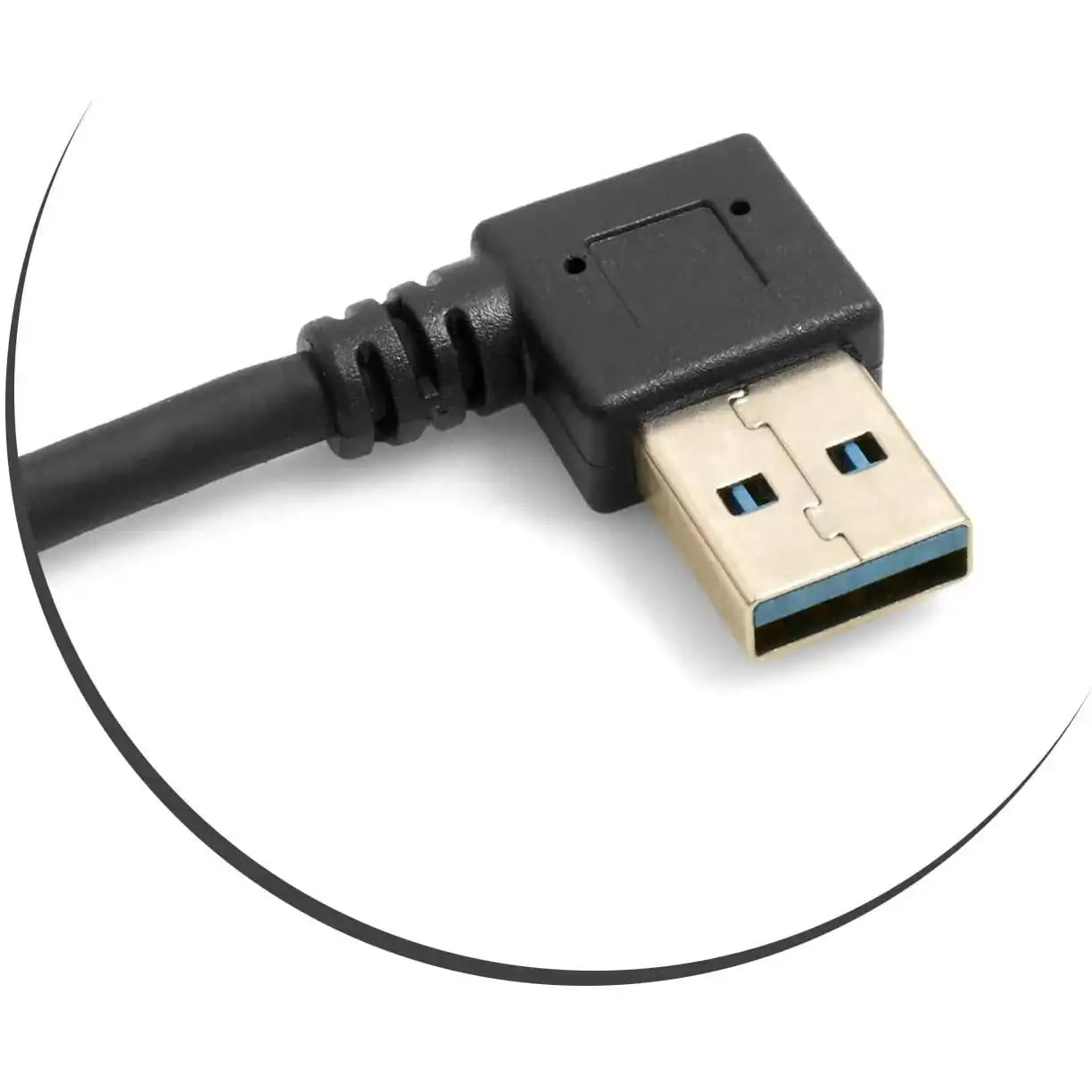 SYSTEM-S USB C Kabel Typ C Männlich Zu USB A Männlich Winkel Links 32 Cm Schwarz USB 3.0 5 Gbit/S