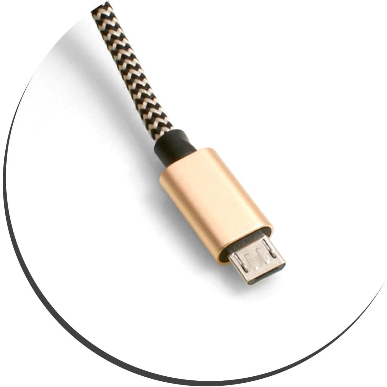 Micro USB Zu USB A Kabel 100 Cm Geflochtene Nylon Ummantelung Schwarz Weiß Hohe Haltbarkeit