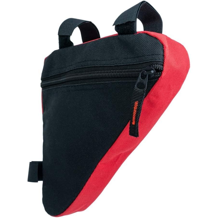 Fahrrad Rahmentasche Schwarz Rot Mit Klettverschluss Für Lampe Pumpe Und Zubehör