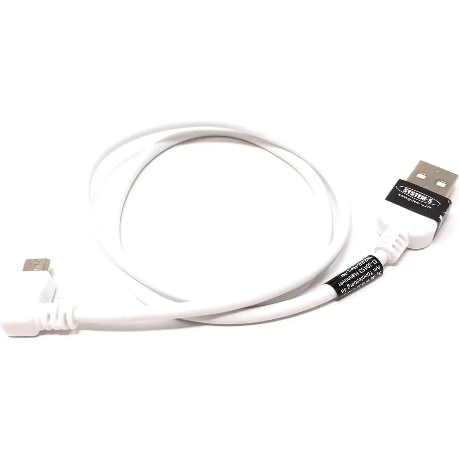 System-S USB A Stecker zu USB 2.0 Micro B Stecker 50 cm Kabel 90° Links Gewinkelt