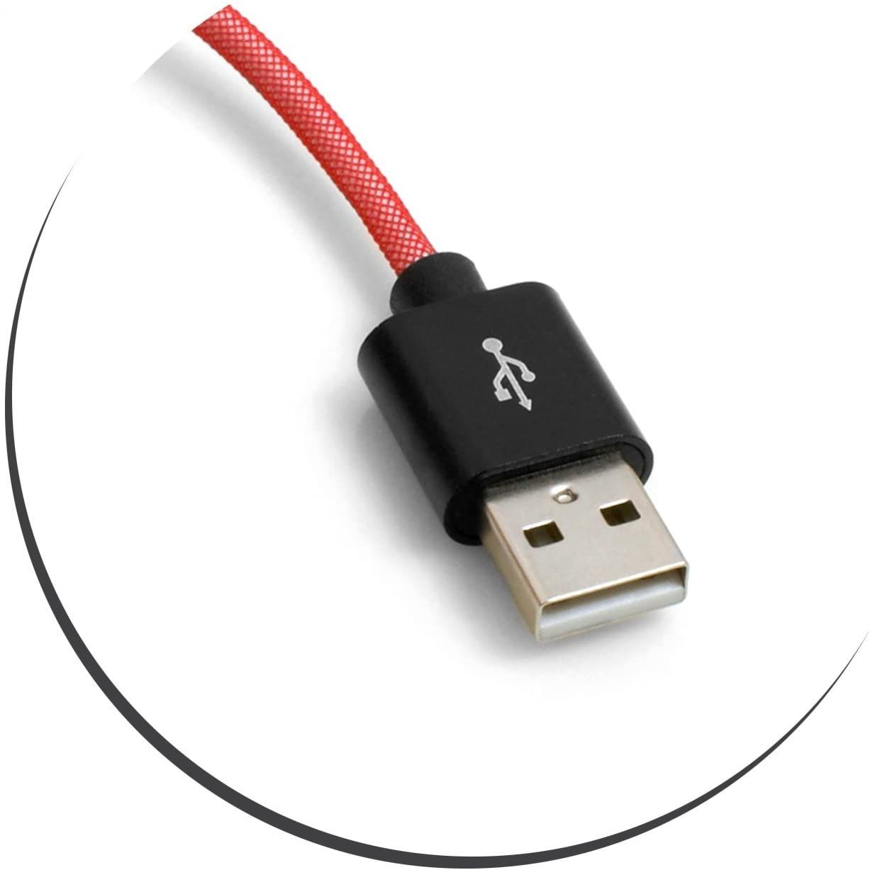 Micro USB Kabel Zu USB A 2.0 Geflochtene Nylonummantelung Rot Höchste Flexibilität Und Haltbarkeit
