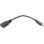 System-S USB 3.1 Typ C (Male) zu USB 3.0 A (Female) Datenkabel Ladekabel Adapter Kabel Verlängerung (ca.20 cm)