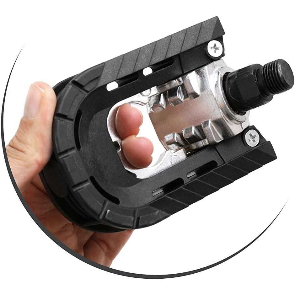 Klappbare Fahrradpedale Universal Schwarz 9 16 Zoll Gewinde 14,3 mm Beidseitige Reflektoren
