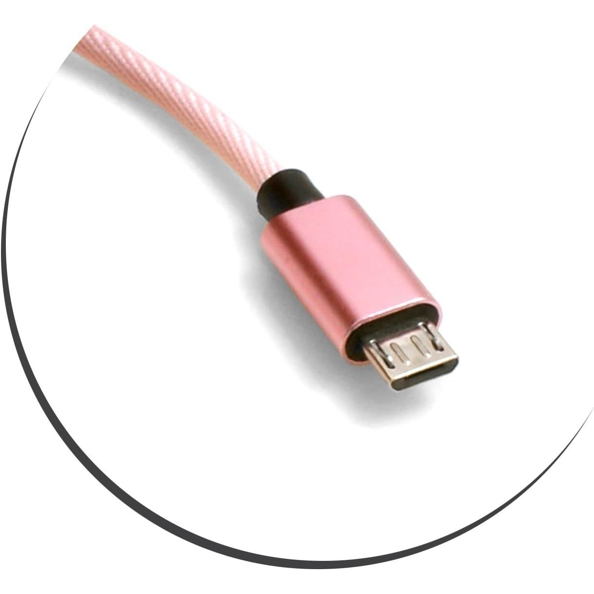 System S Micro USB 2.0 Kabel 200 Cm Geflochtene Nylon Ummantelung Pink Sehr Flexibel Langlebig