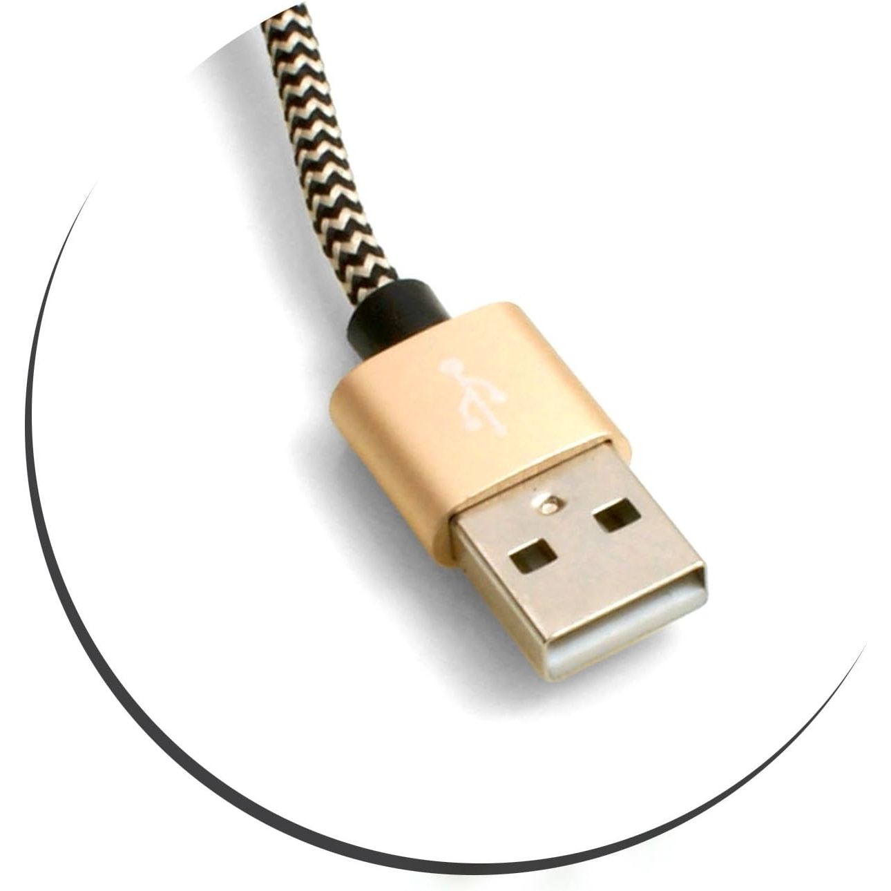 Micro USB Zu USB A Kabel 100 Cm Geflochtene Nylon Ummantelung Schwarz Weiß Hohe Haltbarkeit