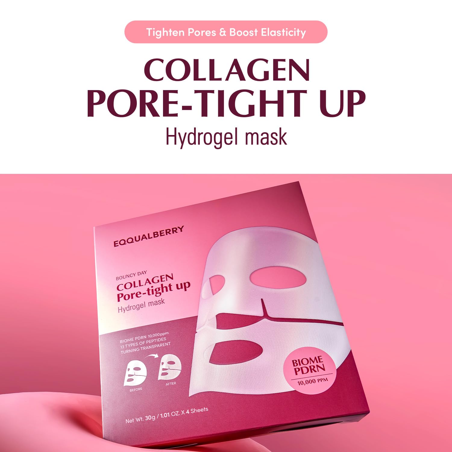 EQQUALBERRY Collagen Pore Tight Up Hydrogel Mask 4x30g