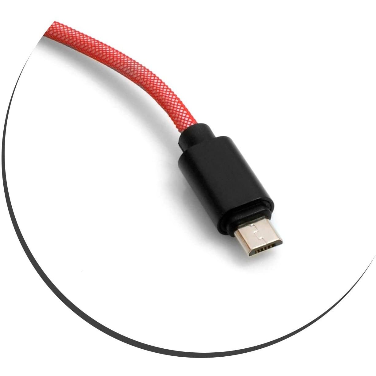 Micro USB Kabel Zu USB A 2.0 Geflochtene Nylonummantelung Rot Höchste Flexibilität Und Haltbarkeit