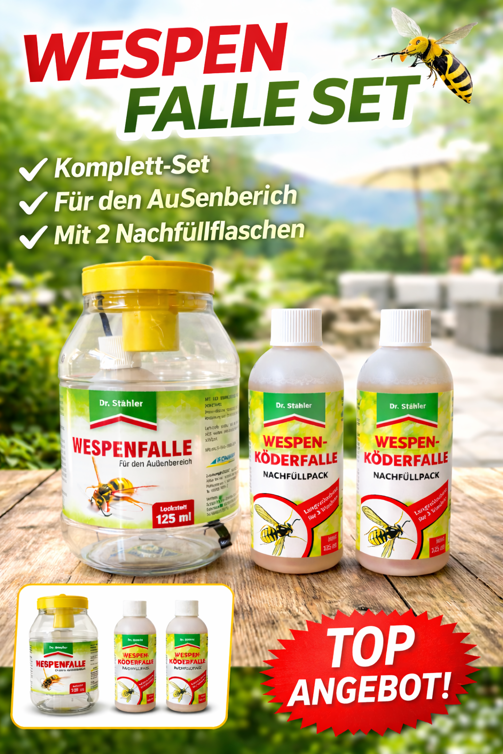 Dr. Stähler Wespenfalle plus 2 Nachfüller