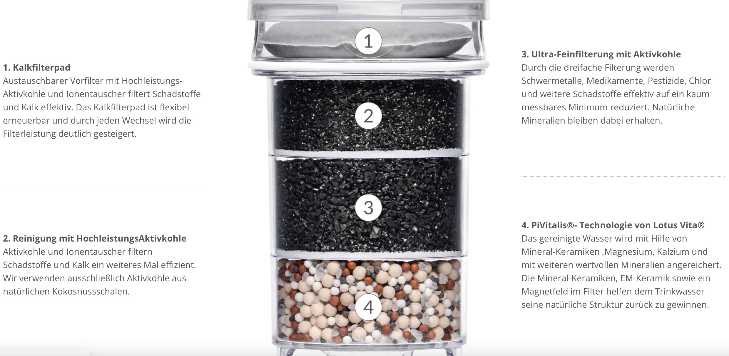 Lotus Vita - Filterkanne - LOTUS - 1,6L