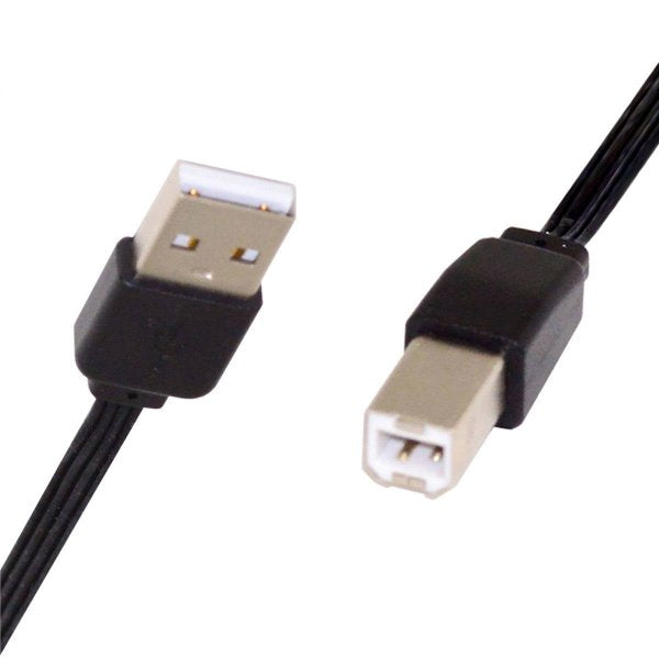 USB 2.0 Kabel Typ B Zu Typ A Kurz 13 cm Flach Schwarz Systemhaus Zakaria Perfekt Für PC Drucker
