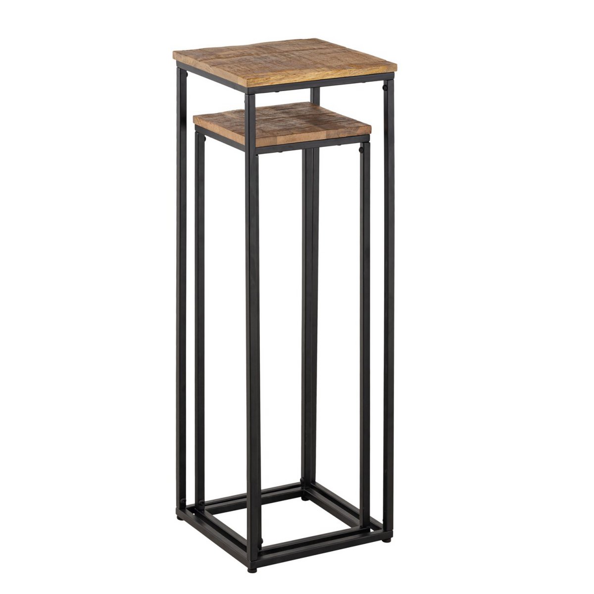 Blumensäulen Set - 25 x 20 x 78 u. 67 cm - Blumen Hocker Pflanzenständer quadratisch