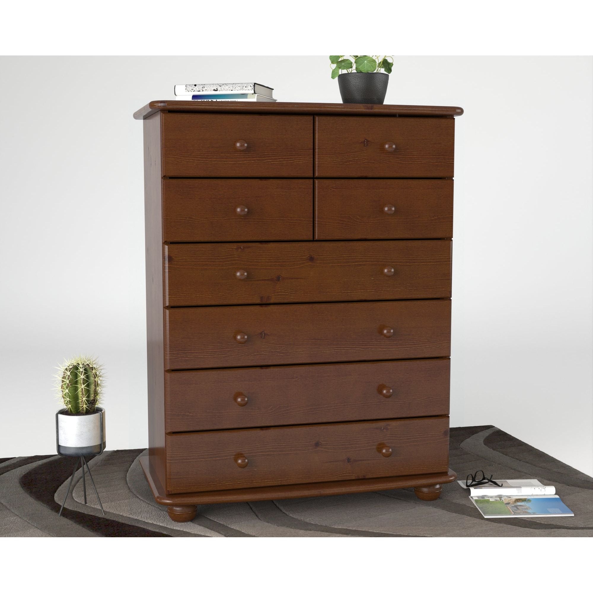 Anika Kiefer Massivholz Kommode  | 8-Schubladen | 100% Bio Kiefer