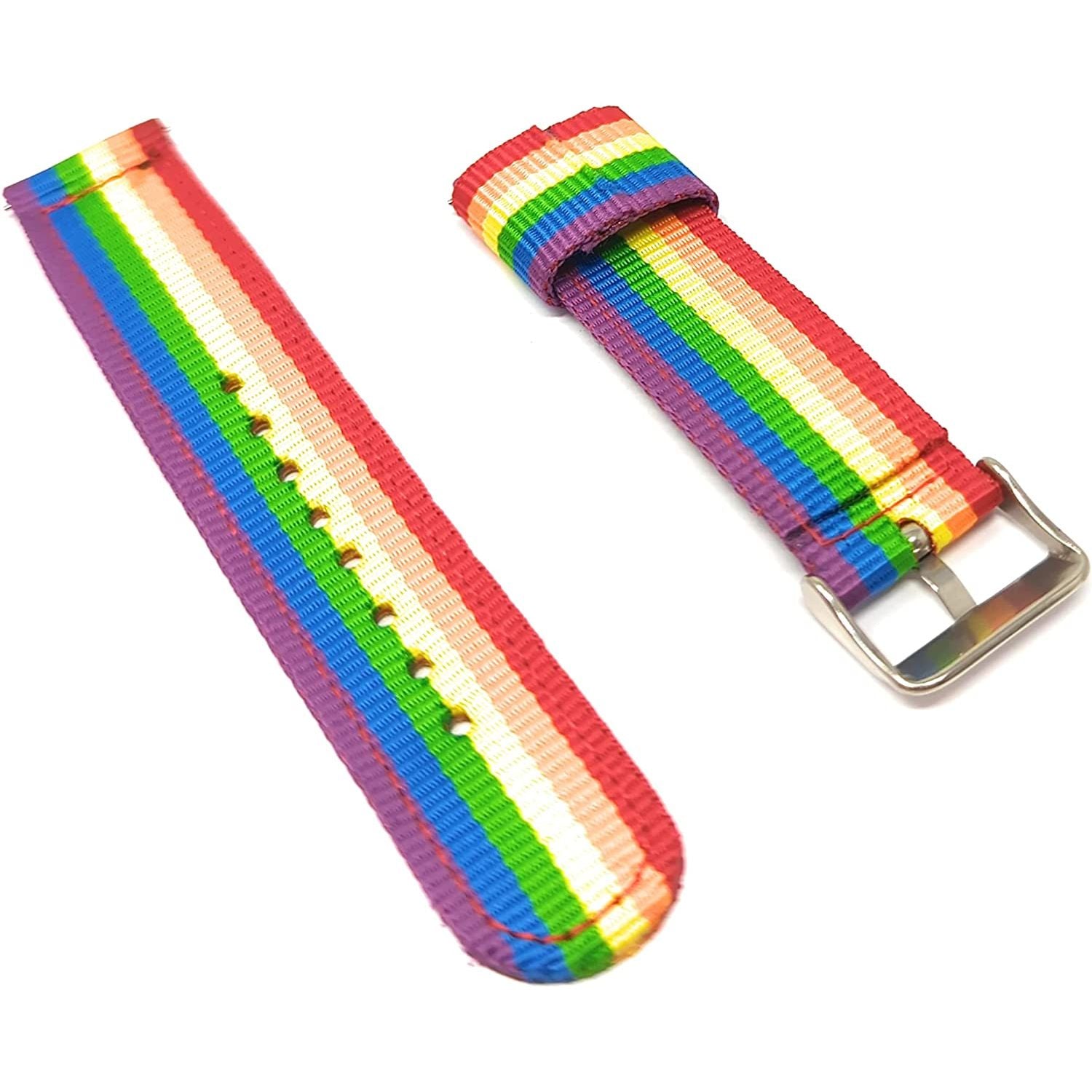 Nylon Armband 20 MM Regenbogen Für Samsung Galaxy Watch 4 Smartwatch Bunt Geeignet Für Alltag