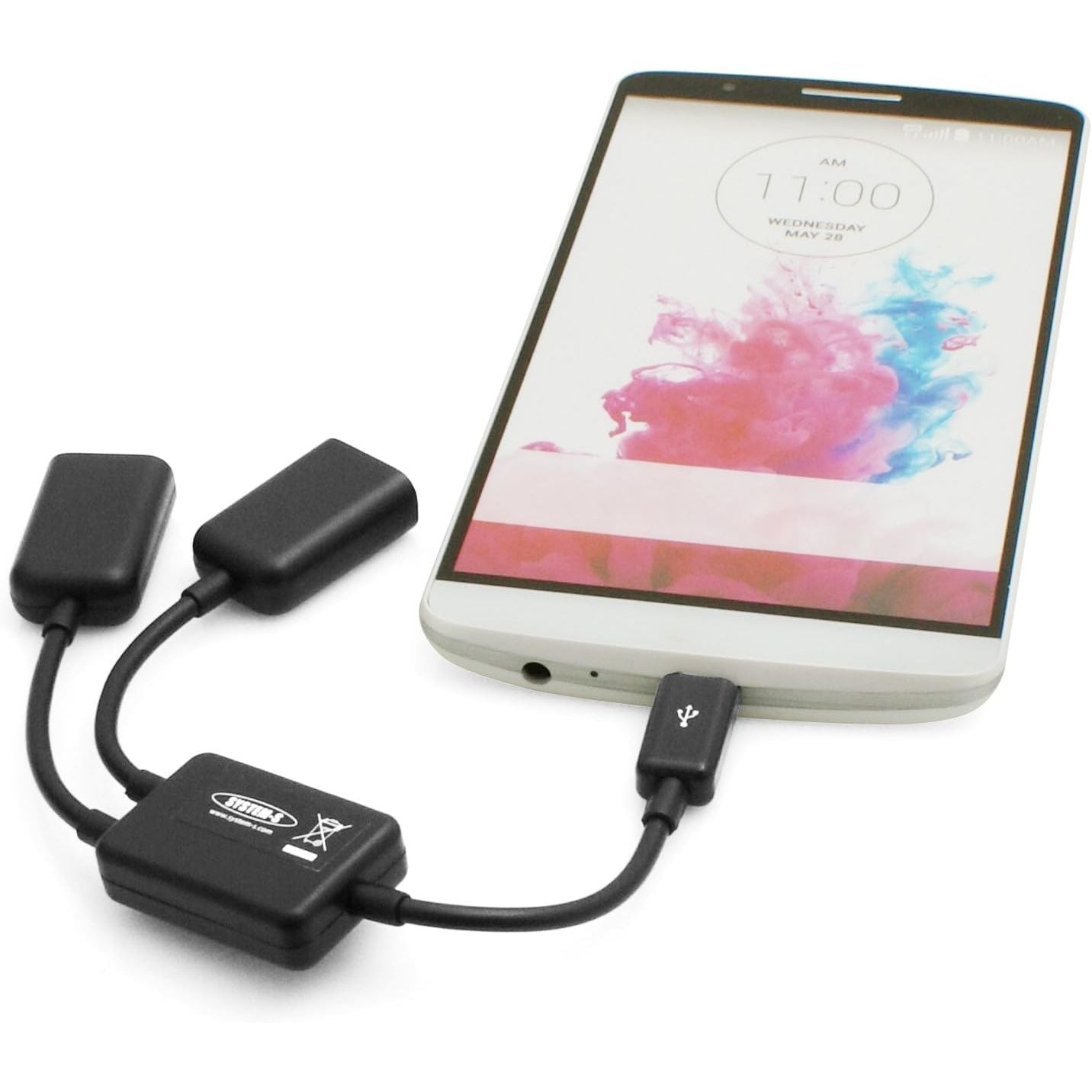 USB Micro B Male Auf Zwei USB A Female Kabel Lade Und Datenkabel Für Smartphones Und Tablets 17 Cm