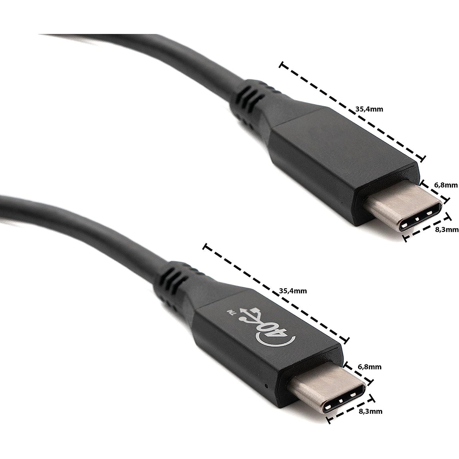 SYSTEM-S USB4 USB Kabel 80 cm Typ C Stecker zu Stecker 40 Gbit/s USB 4.0 in Schwarz