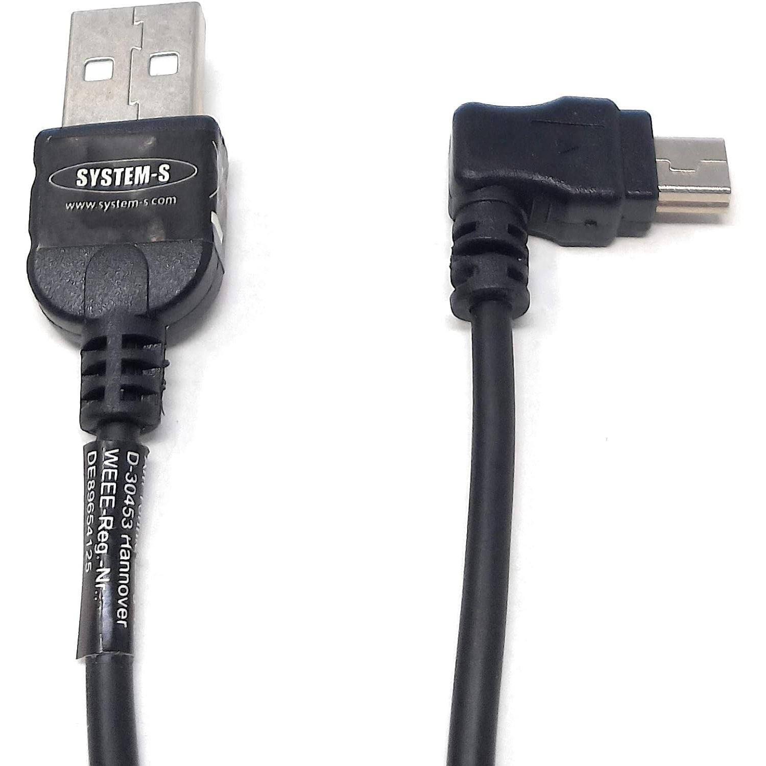 USB A Auf Mini USB Kabel 50 cm Mit 90 Grad Winkelstecker Für Enge Platzverhältnisse