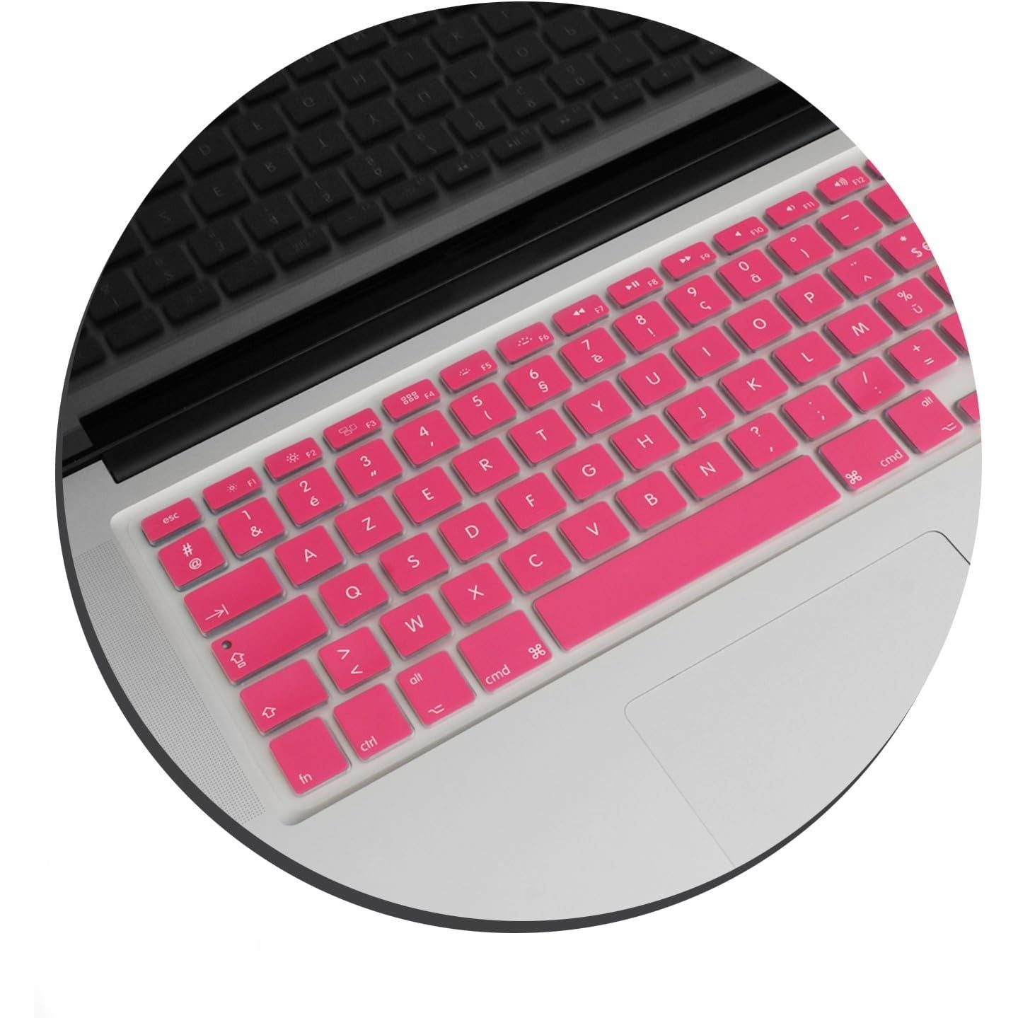 Silikon Tastaturabdeckung AZERTY Französisch Rosa Für MacBook Pro 13 15 17 Zoll iMac MacBook Air