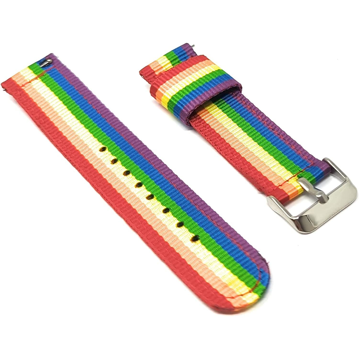 Nylon Armband 20 MM Regenbogen Für Samsung Galaxy Watch 4 Smartwatch Bunt Geeignet Für Alltag
