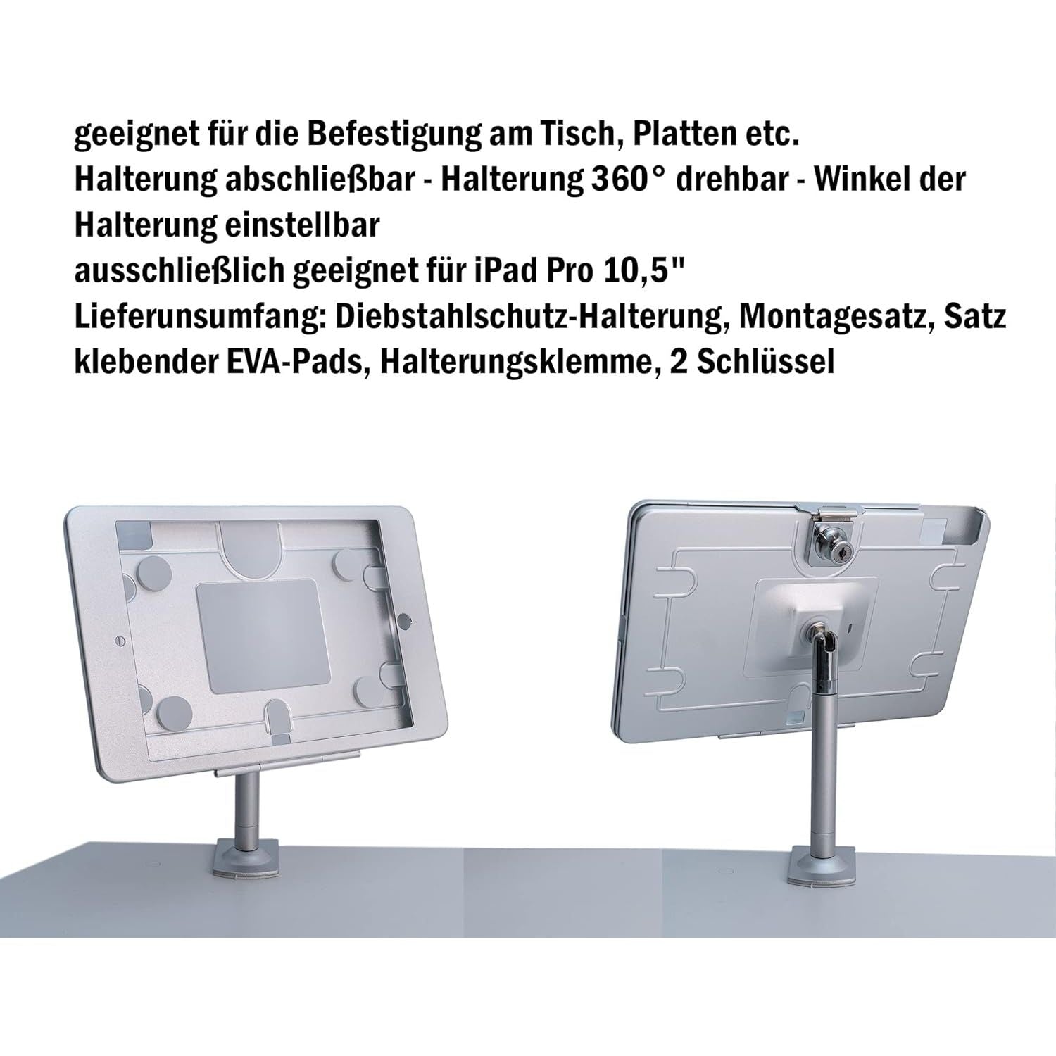 Stangenhalterung Mit Schloss Für iPad Pro 10,5 Zoll Robuste Metallbefestigung Und Sichere Verriegelung