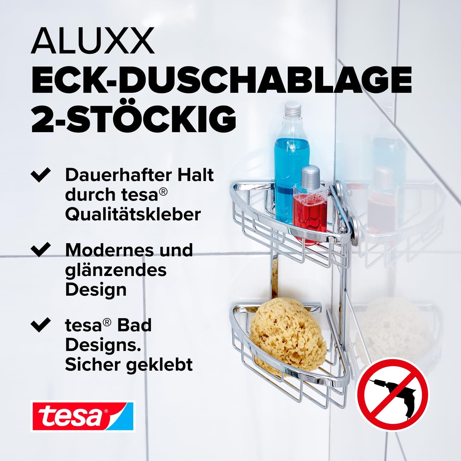 Tesa Elegante Duschablage für die Ecke™