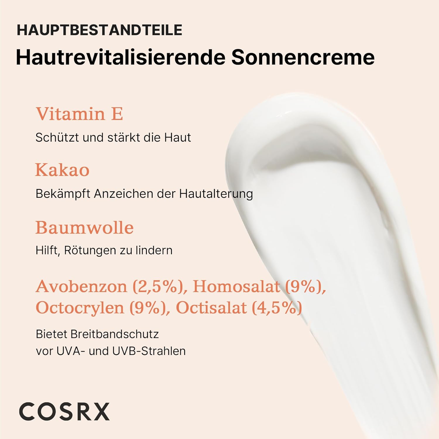 COSRX Vitamin E Vitalizing Sunscreen 50ml - Sonnenschutz