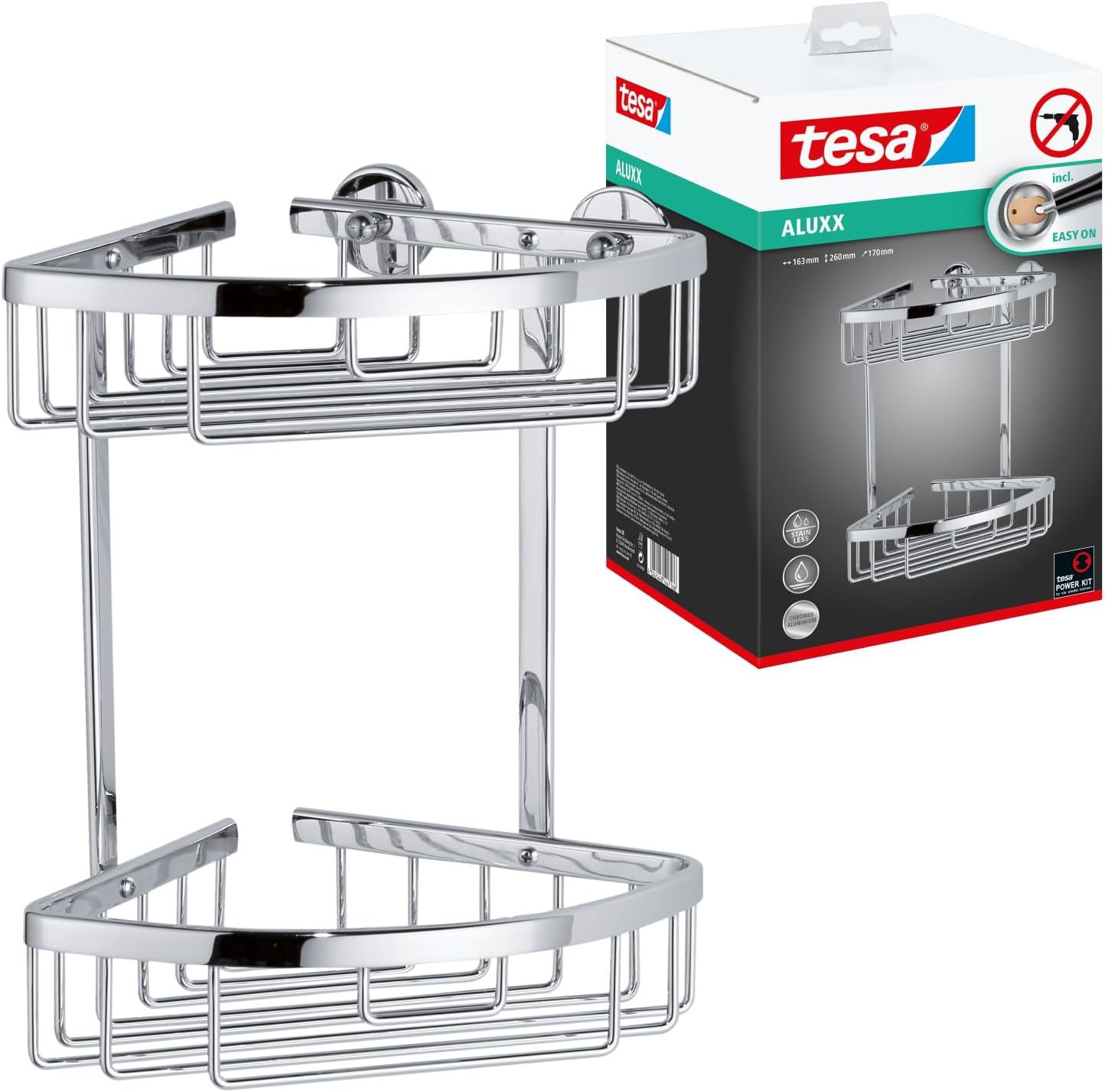 Tesa Elegante Duschablage für die Ecke™