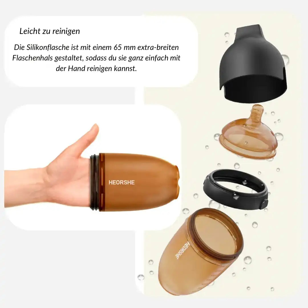 Ultra Wide Neck Baby Bottle 240ml (Schwarz)