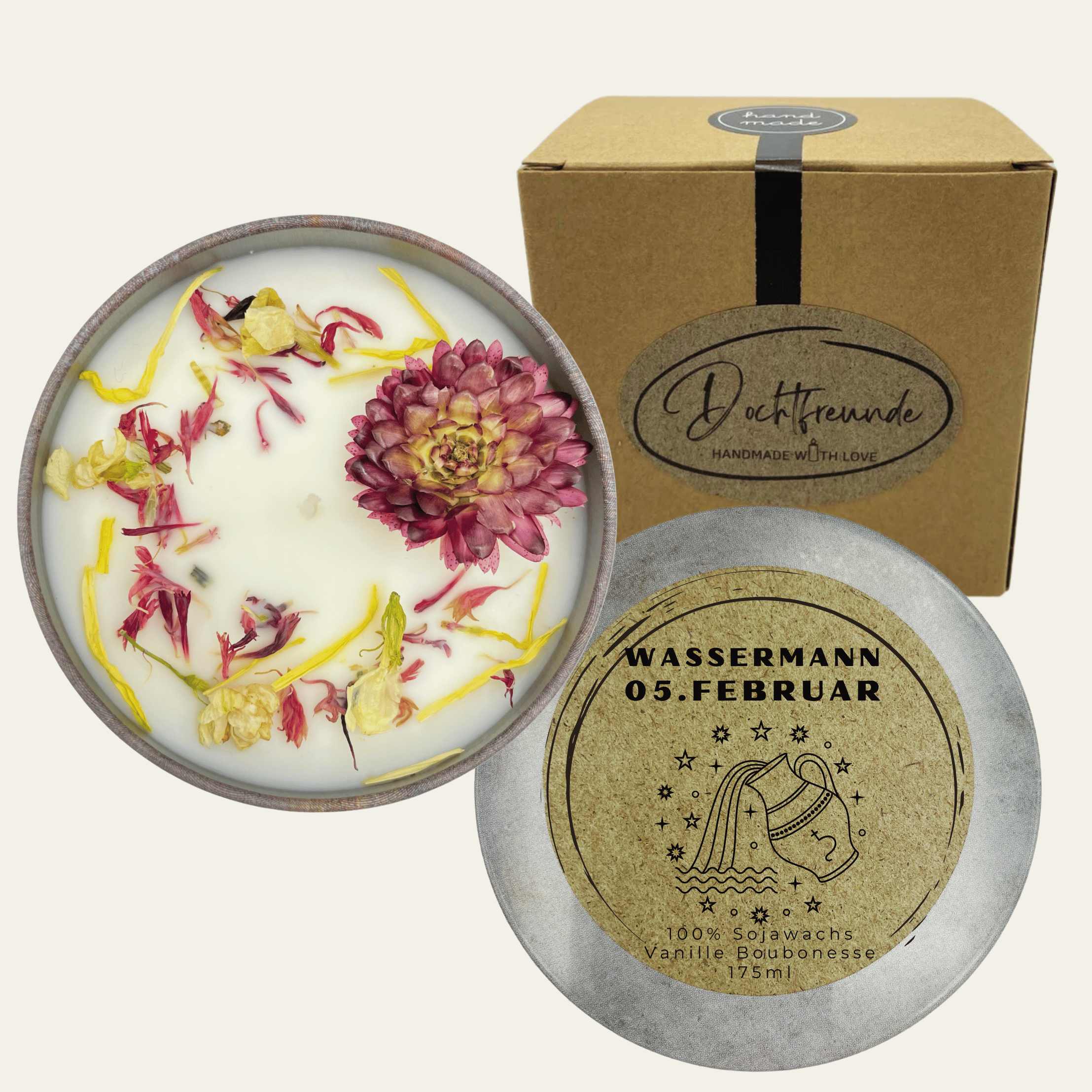 Sternzeichen Wassermann Duftkerze Handgemachte Vegane Sojawachs Schwarzwald Kerze