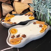 Handgemachte Betonduftkerze "Wave: Grey or Black" Bio Sojawachs mit Vanilla Toffee Duft von DochtFreunde