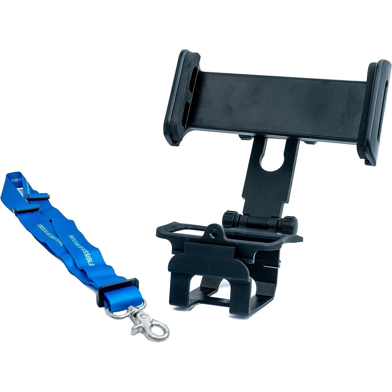 SYSTEM-S Drohnenfernbedienung 360° Halterung Befestigung in Schwarz für Smartphone Tablet