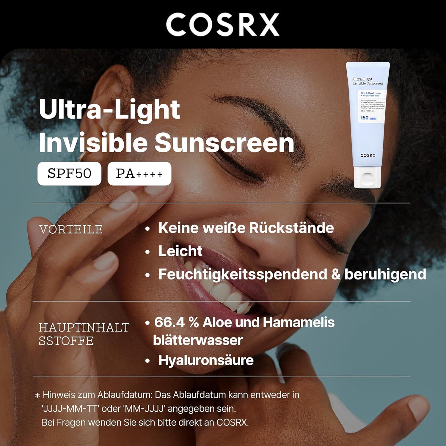 COSRX Ultra-Light Invisible Sunscreen SPF50 - 50 ml