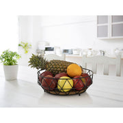 Obstschale - Metall Brotkorb - rund ø 28 cm H 10 cm - Obstkorb Metall schwarz