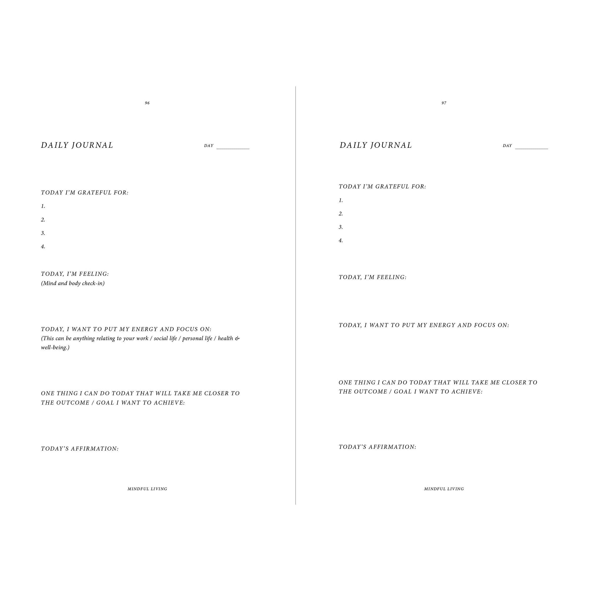 Mindful Living - Tagebuch für ein besseres Mindset
