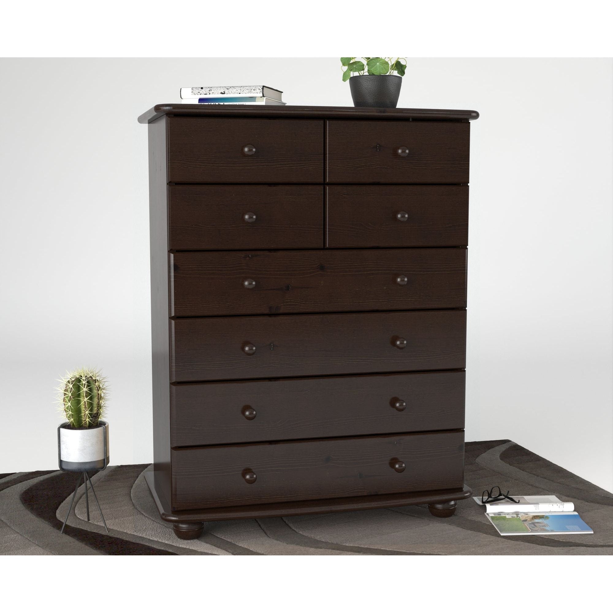 Anika Kiefer Massivholz Kommode  | 8-Schubladen | 100% Bio Kiefer