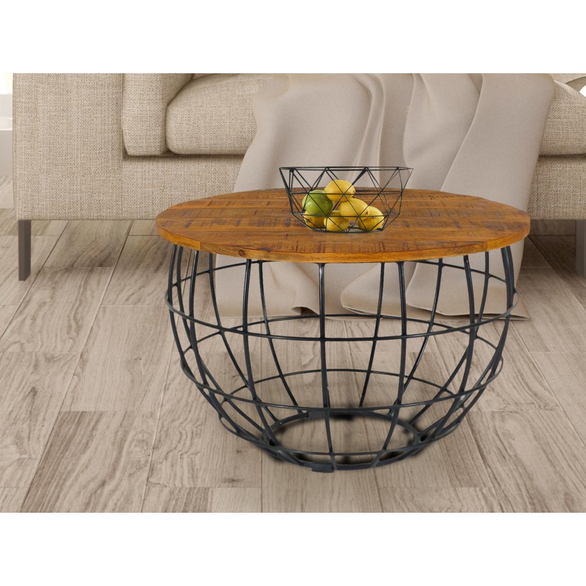 Beistelltisch - nachhaltig Couchtisch Wohnzimmer-Tisch - rund - Lexington - ø 55 cm