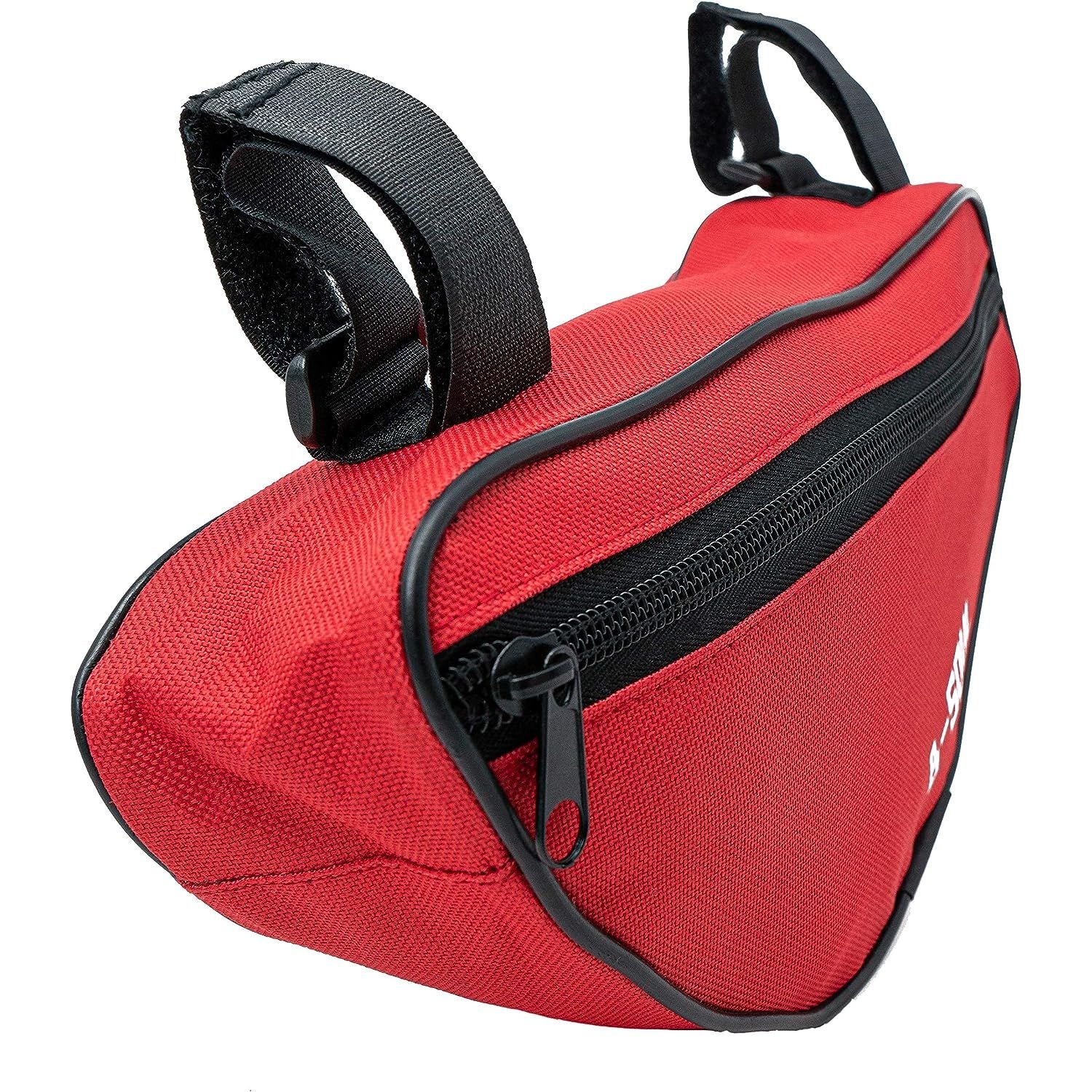 SYSTEMS Wasserdichte Dreiecktasche Für Fahrradrahmen Rot Mit Reißverschluss Und Regenfestem Schutz