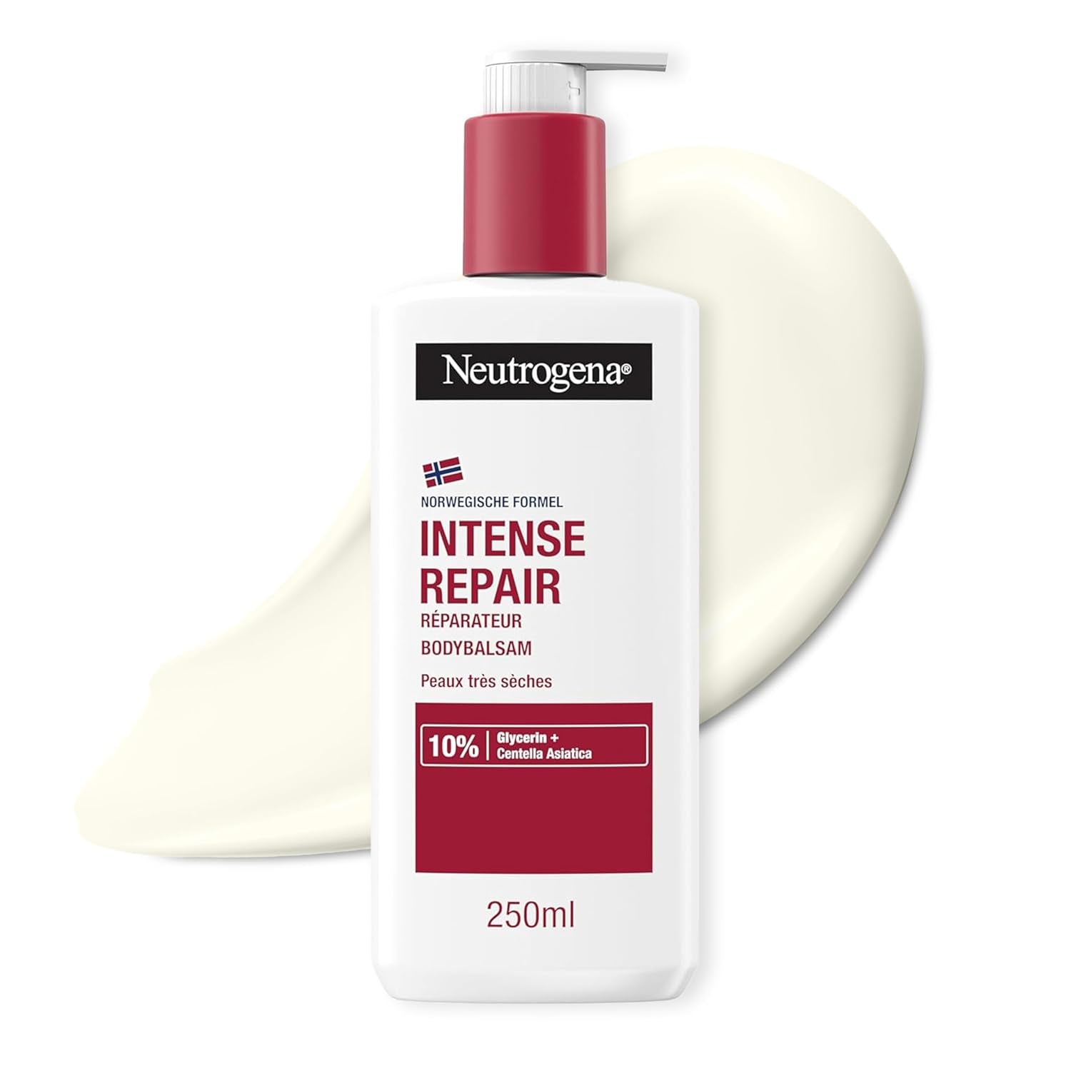 Neutrogena Norwegische Formel Intense Repair Reparierender CICA Bodybalsam 250 Ml Körperlotion Für Eine Sofortige Linderung Und Mehr Feuchtigkeit Bei Sehr Trockener, Rauer Haut