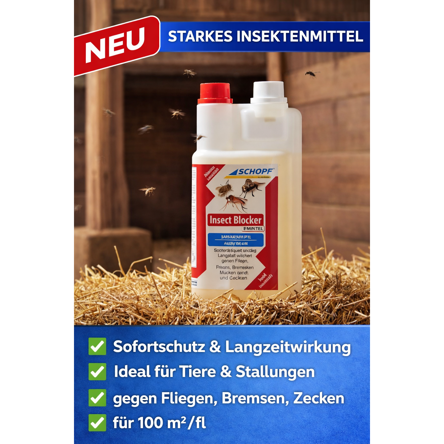 Schopf Insect Blocker pour-on Gebrauchsfertiges Insektizid gegen Fliegen 1000 ml