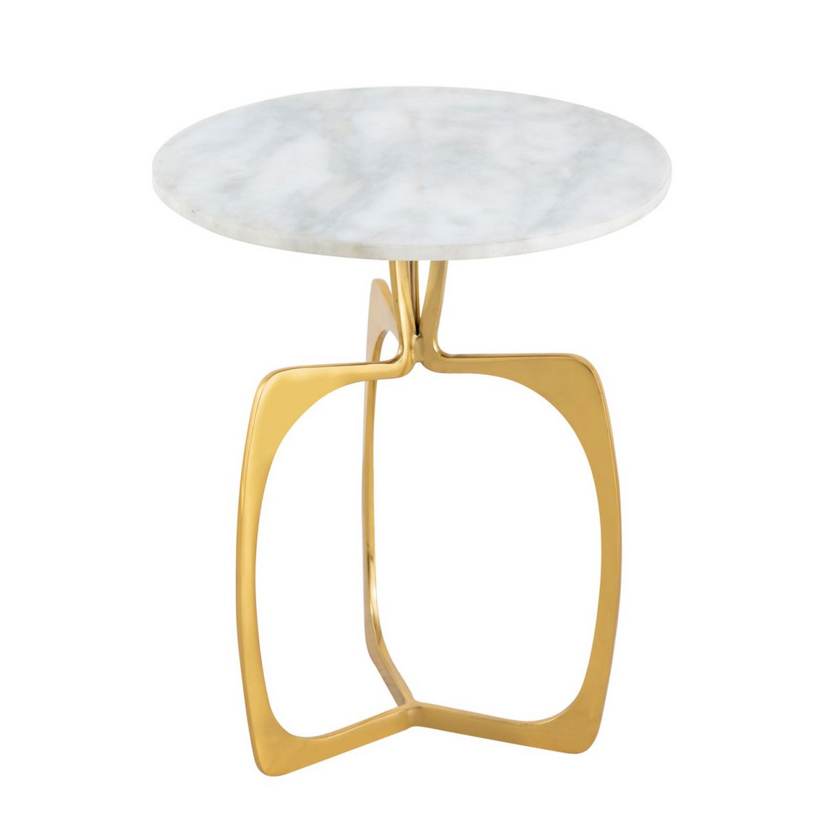 Beistelltisch - Metall rund ø 45 x 56 cm - Dekotisch - Marmor - Sohoo