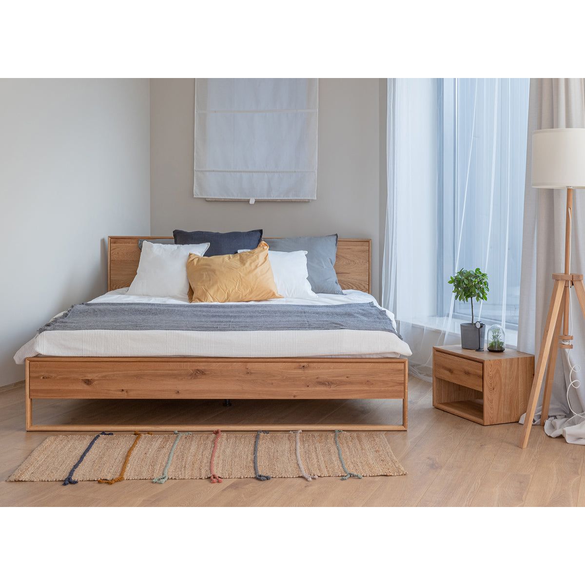 Arona Massivholz Eichen Bett 140-180cm | Eiche geölt