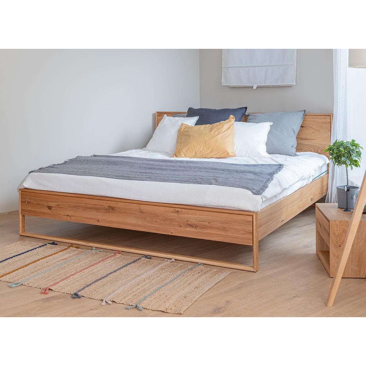 Arona Massivholz Eichen Bett 140-180cm | Eiche geölt