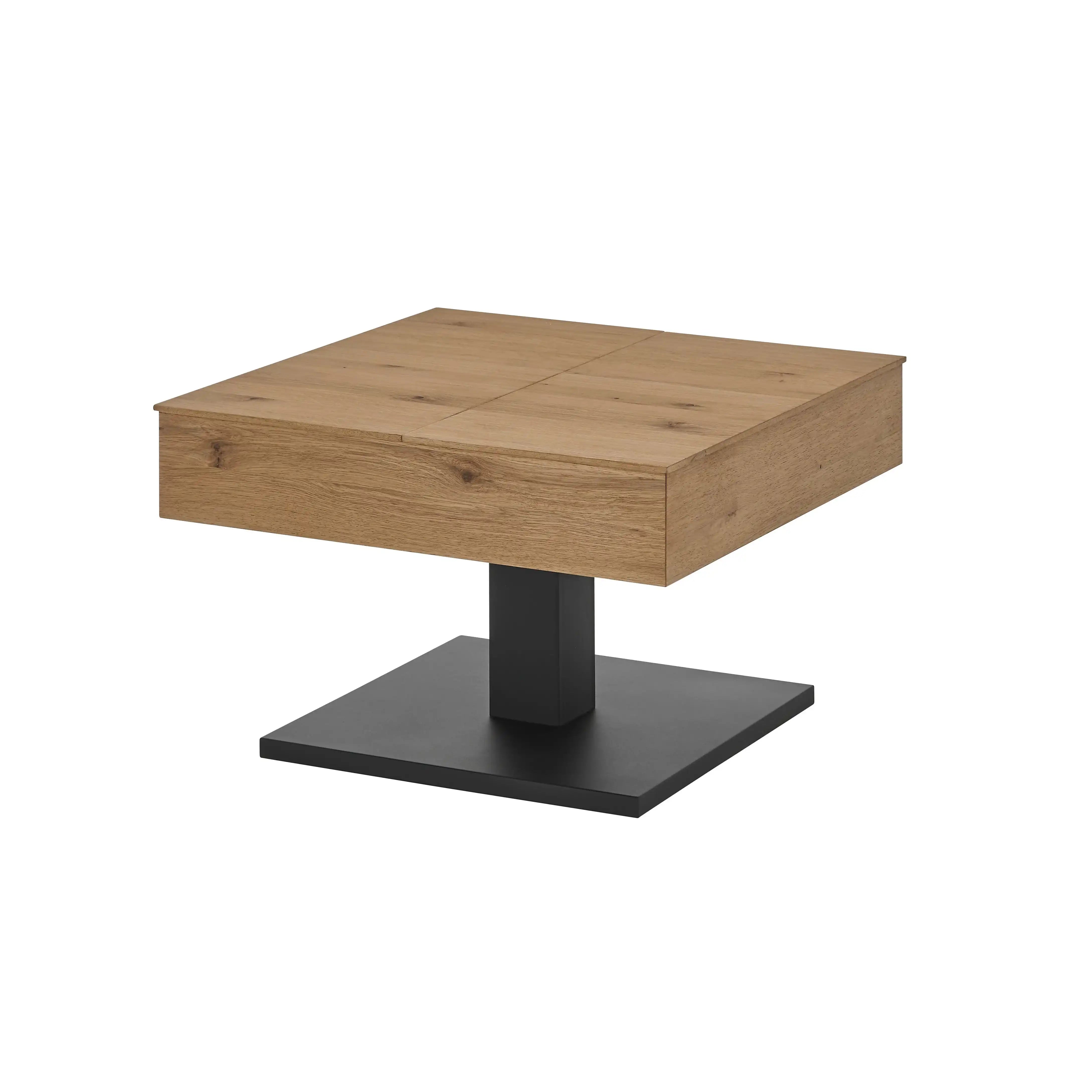 Ashton Couchtisch Eiche Furniert Mit Aufklappfunktion Und Ablagefach Schwarz Matt