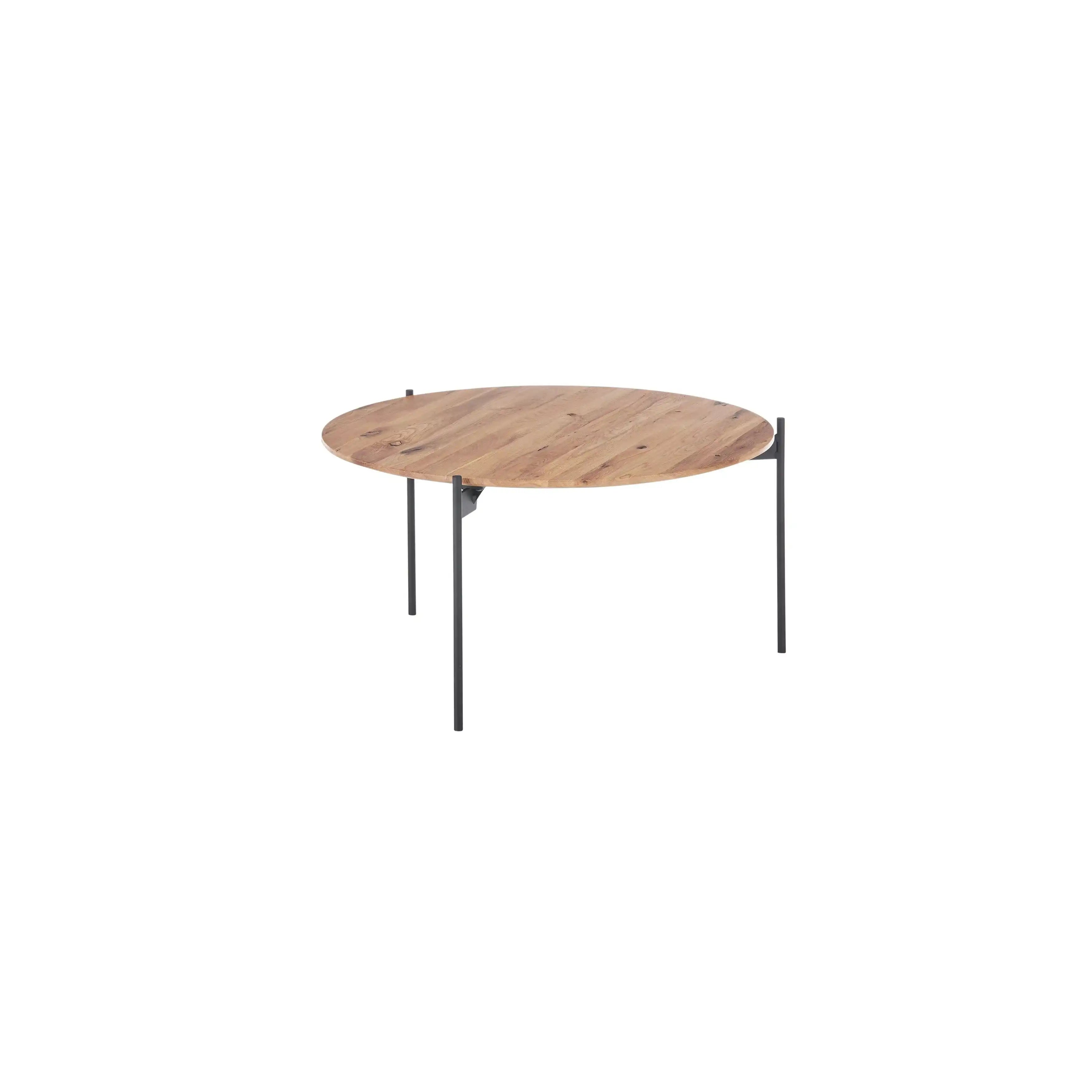 Zanuro ASSUAN Couchtisch Eiche Massiv Geölt Mit Lamelle Neu Kante Gestell Metall