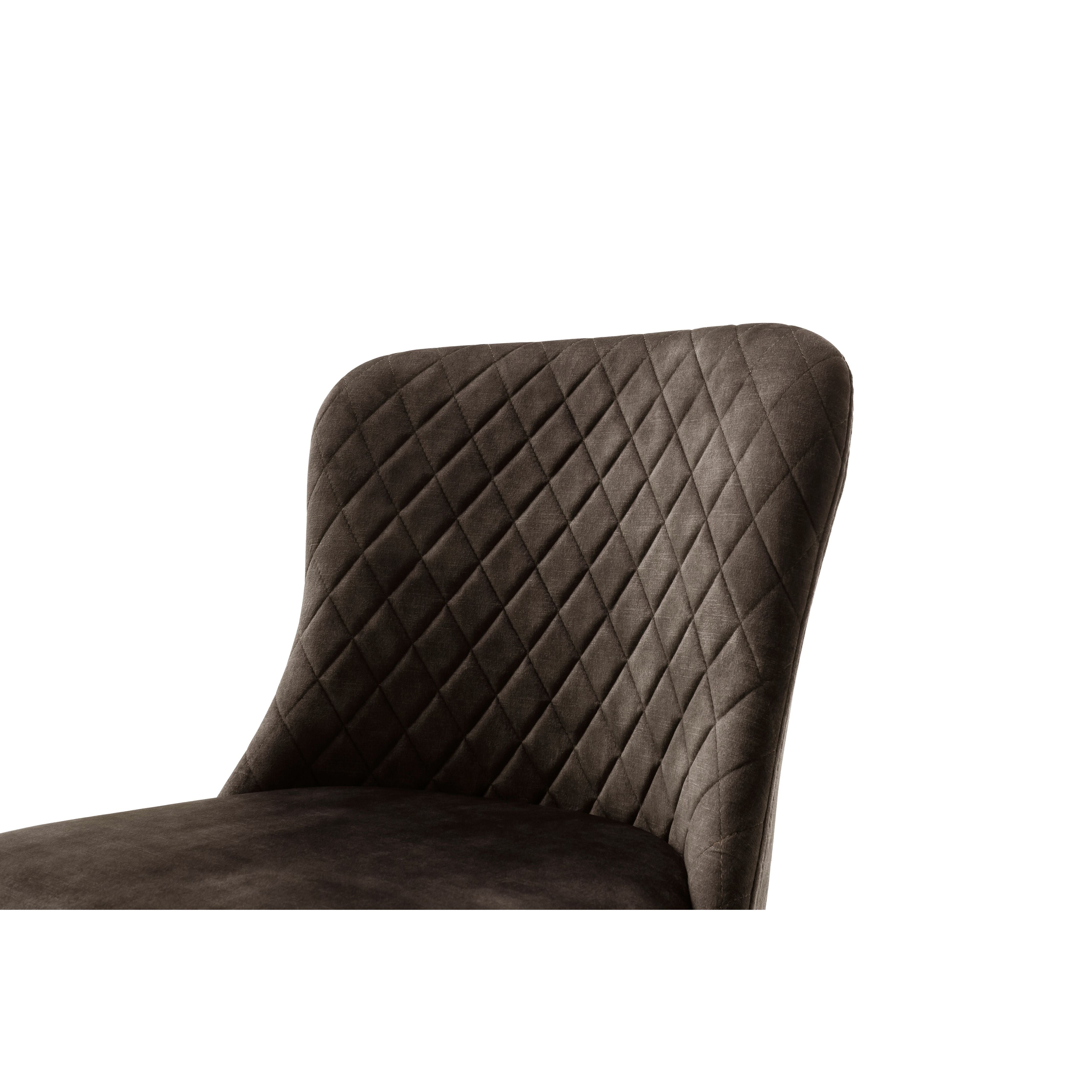 Aboshi 4-Fuß Stuhl 4er Set Veloursoptik Taschenfederkern Luxuskomfort Sitz Gestell Rund Konisch Schwarzmatt Lackiert