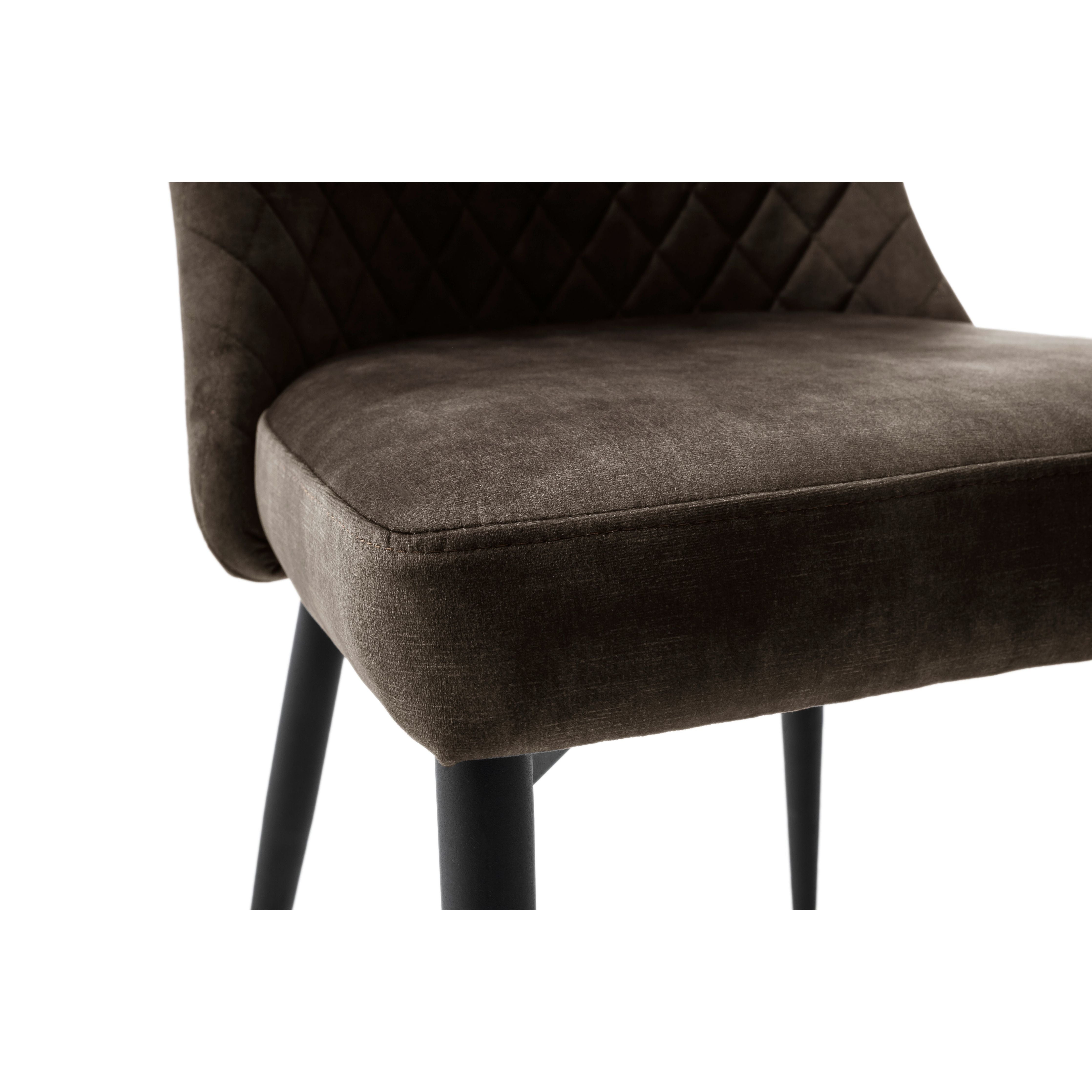 Aboshi 4-Fuß Stuhl 4er Set Veloursoptik Taschenfederkern Luxuskomfort Sitz Gestell Rund Konisch Schwarzmatt Lackiert