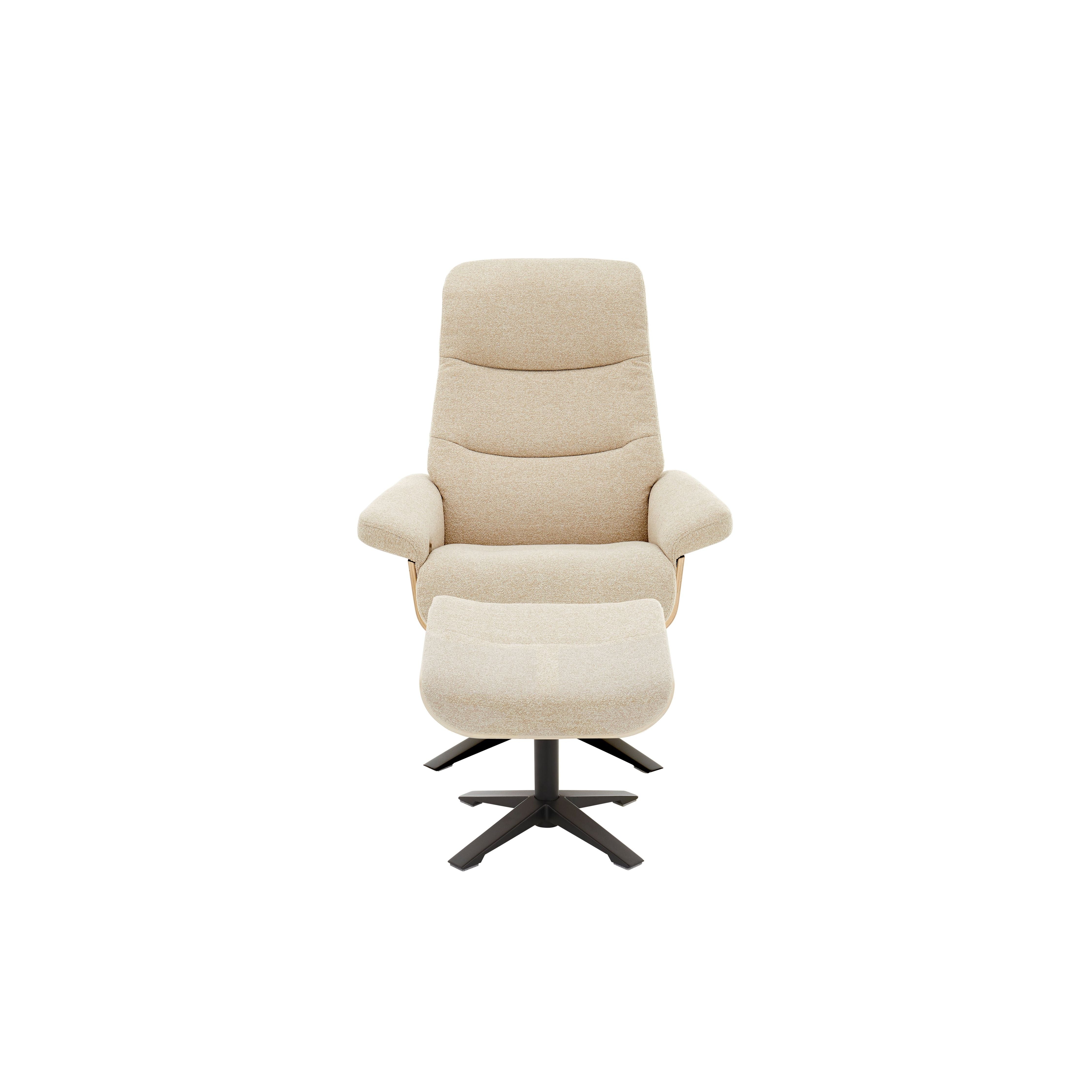 Amasra Loungesessel Mit Hocker Bouclé Lake Stoff 100 Prozent Polyester 360 Grad Drehbar Easy Glider Kopfstütze
