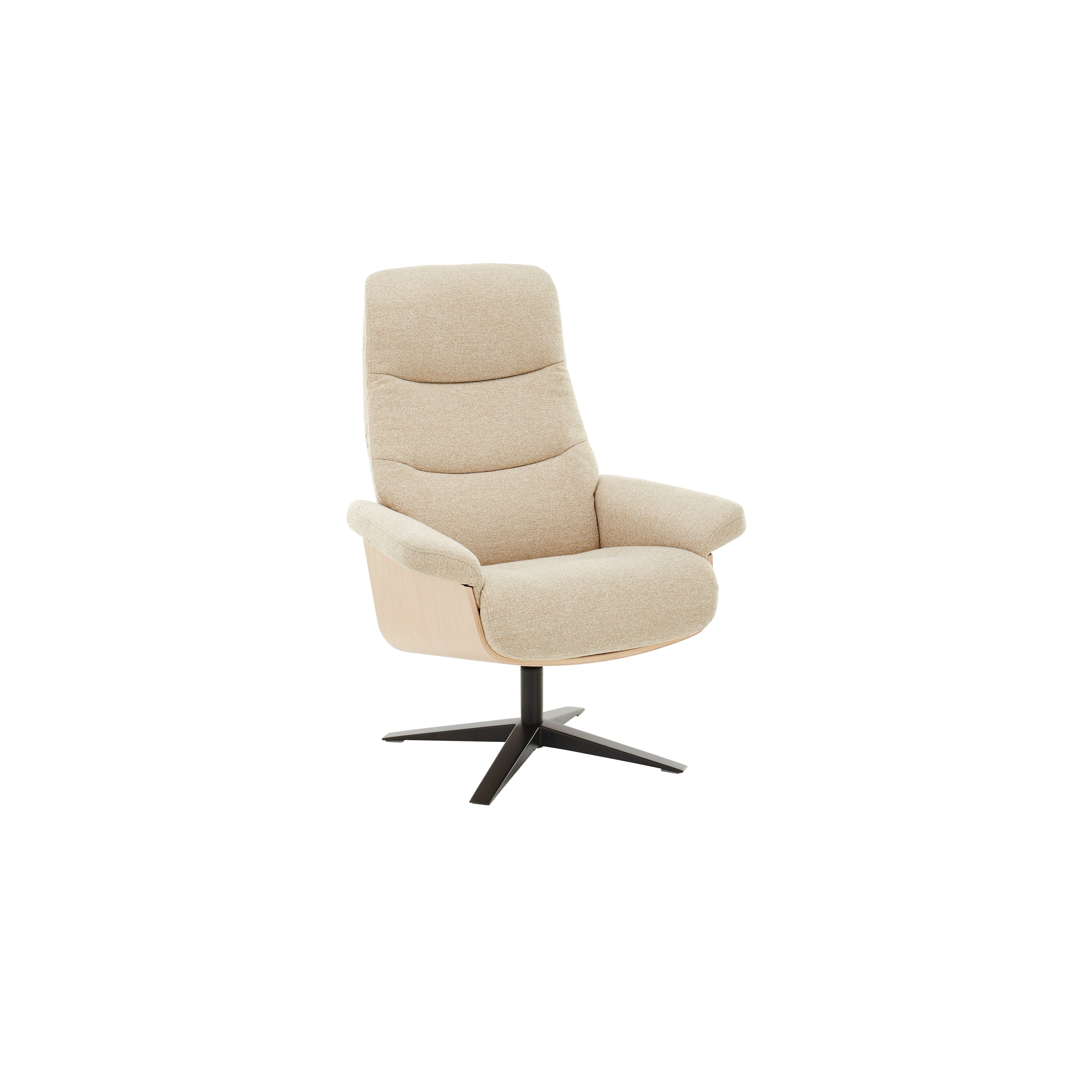 Amasra Loungesessel Mit Hocker Bouclé Lake Stoff 100 Prozent Polyester 360 Grad Drehbar Easy Glider Kopfstütze