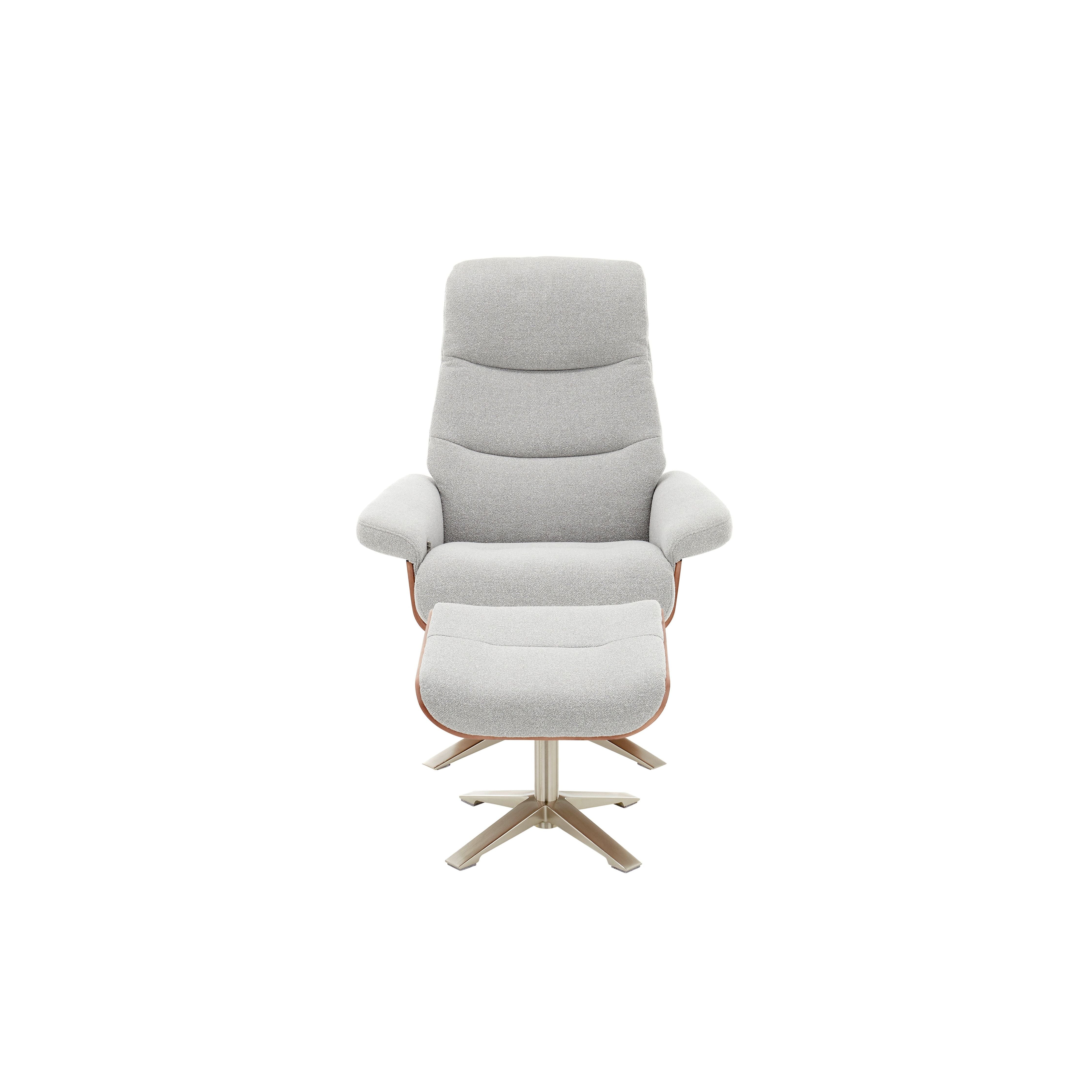 Amasra Loungesessel Mit Hocker Bouclé Lake Stoff 100 Prozent Polyester 360 Grad Drehbar Easy Glider Kopfstütze